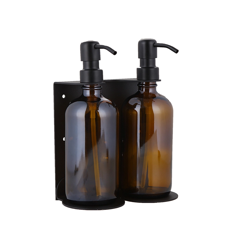 Matte Black 500ml Double Hotel Bathroom Shampoo Shower Dispensers